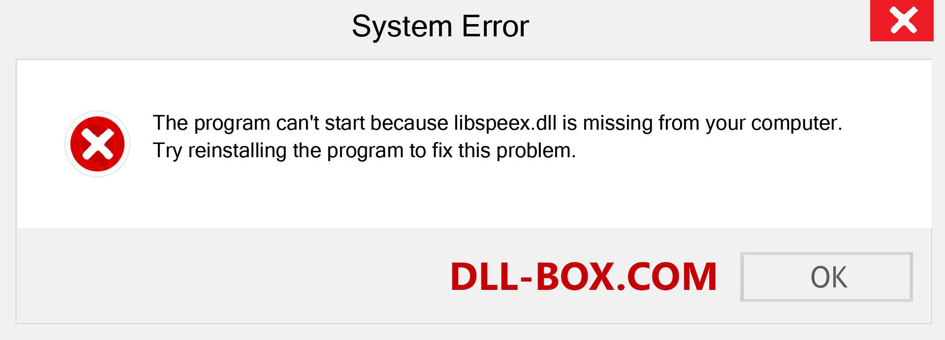  libspeex.dll file is missing?. Download for Windows 7, 8, 10 - Fix  libspeex dll Missing Error on Windows, photos, images